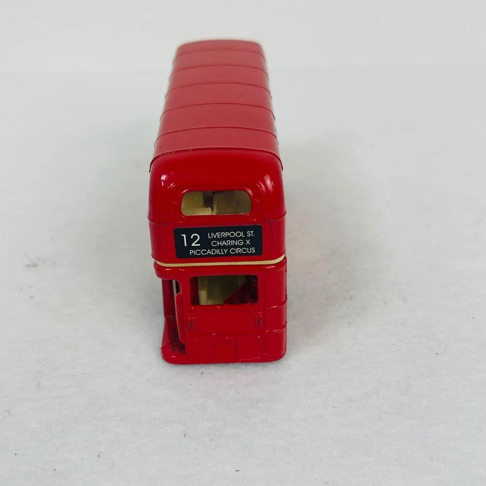 Vintage Red London Double Decker Bus Diecast London Transport Route 12 Souvenir